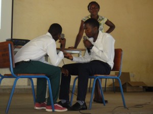 students demostrating peer counselling